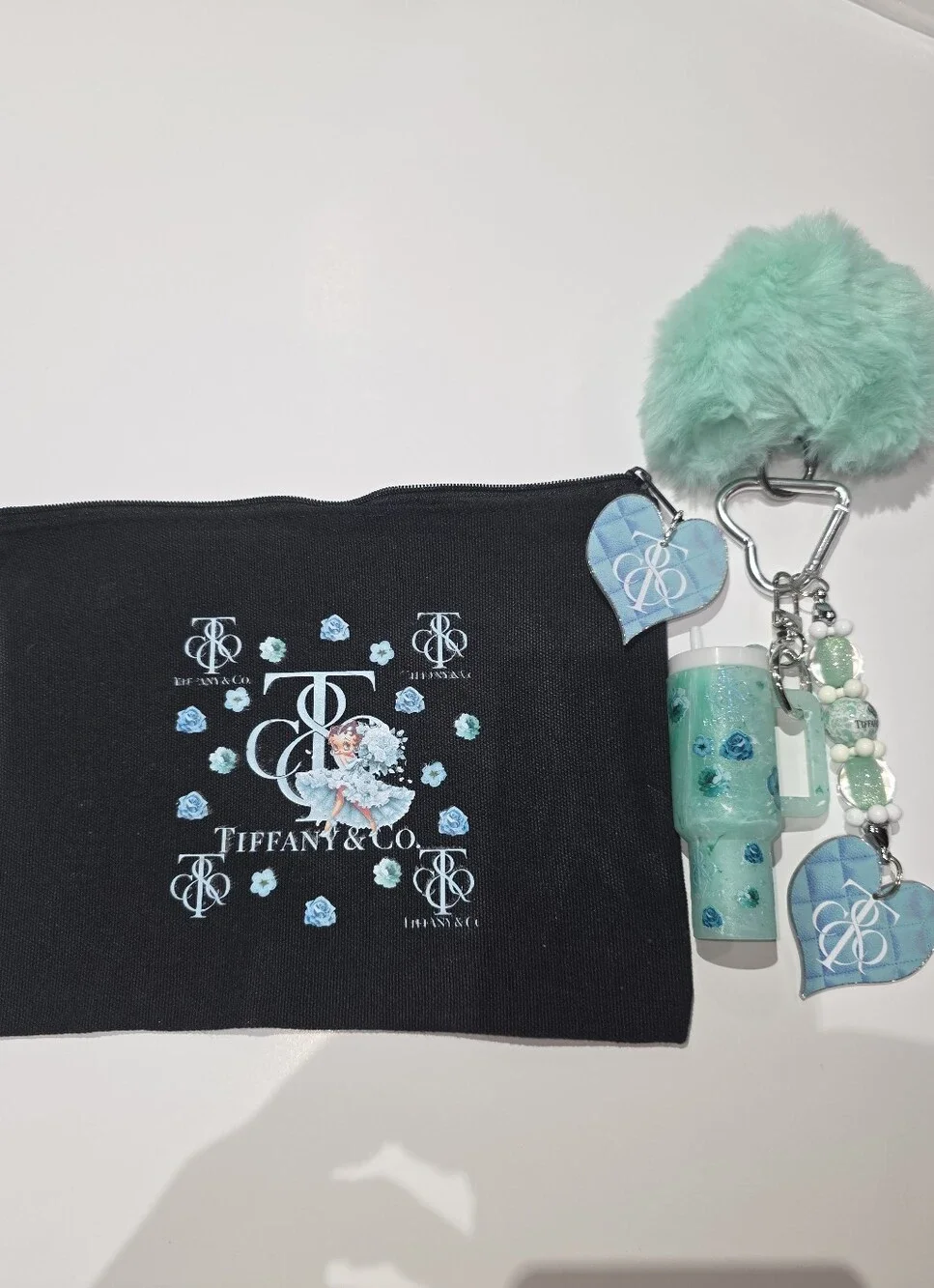 Fashion Inspired Black and Mint Floral Tablet Notebook Set